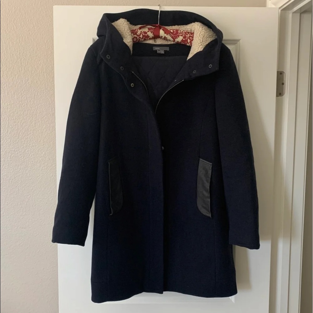 Vince Sherpa hoodie wool coat